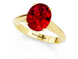 Yellow gold Oval Cut Ruby Solitaire Engagement Ring with Cathedral Setting and Four-Prong Mount_25