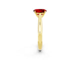 Yellow gold Oval Cut Ruby Solitaire Engagement Ring with Cathedral Setting and Four-Prong Mount_26