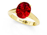 Yellow gold Oval Cut Ruby Solitaire Engagement Ring with Cathedral Setting and Four-Prong Mount_73