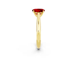 Yellow gold Oval Cut Ruby Solitaire Engagement Ring with Cathedral Setting and Four-Prong Mount_74