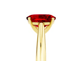 Yellow gold Oval Cut Ruby Solitaire Engagement Ring with Cathedral Setting and Four-Prong Mount_77