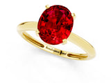 Yellow gold Oval Cut Ruby Solitaire Engagement Ring with Classic Band and Four-Prong Setting_25