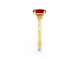 Yellow gold Oval Cut Ruby Solitaire Engagement Ring with Classic Band and Four-Prong Setting_26