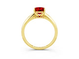 Yellow gold Oval Cut Ruby Solitaire Engagement Ring with Classic Band and Four-Prong Setting_27