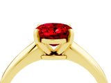 Yellow gold Oval Cut Ruby Solitaire Engagement Ring with Classic Band and Four-Prong Setting_28