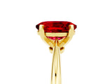 Yellow gold Oval Cut Ruby Solitaire Engagement Ring with Classic Band and Four-Prong Setting_29