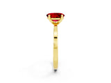 Yellow gold Oval Cut Ruby Solitaire Engagement Ring with Classic Band and Four-Prong Setting_45