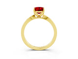 Yellow gold Oval Cut Ruby Solitaire Engagement Ring with Classic Band and Four-Prong Setting_46