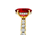 Yellow gold Oval Cut Ruby Solitaire Ring with Round  Pavé Band and Four-Prong Setting_41