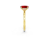 Yellow gold Oval Cut Ruby Solitaire Ring with Thin Band and Four-Prong Setting_14