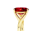 Yellow gold Oval Cut Ruby Solitaire Twist Band Prong Setting Ring_41