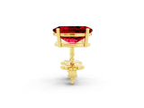 Yellow gold Oval Cut Ruby Stud Earrings_20