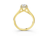 Yellow gold Oval Cut Solitaire Diamond Engagement Ring with Four-Prong Setting and Tapered Band_10