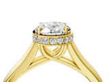 Yellow gold Oval Cut Solitaire Diamond Engagement Ring with Four-Prong Setting and Tapered Band_11