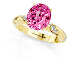 Yellow gold Oval Cut Solitaire Diamond Engagement Ring with Twisted Pave Band and Four-Prong Setting_1