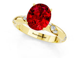 Yellow gold Oval Cut Solitaire Diamond Engagement Ring with Twisted Pave Band and Four-Prong Setting_1
