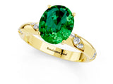 Yellow gold Oval Cut Solitaire Diamond Engagement Ring with Twisted Pave Band and Four-Prong Setting_1
