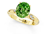 Yellow gold Oval Cut Solitaire Diamond Engagement Ring with Twisted Pave Band and Four-Prong Setting_1