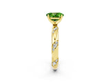 Yellow gold Oval Cut Solitaire Diamond Engagement Ring with Twisted Pave Band and Four-Prong Setting_2