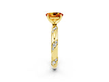 Yellow gold Oval Cut Solitaire Diamond Engagement Ring with Twisted Pave Band and Four-Prong Setting_2