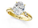 Yellow gold Oval Cut Solitaire Diamond Engagement Ring with Twisted Pave Band and Four-Prong Setting_4