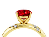 Yellow gold Oval Cut Solitaire Diamond Engagement Ring with Twisted Pave Band and Four-Prong Setting_4