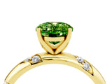 Yellow gold Oval Cut Solitaire Diamond Engagement Ring with Twisted Pave Band and Four-Prong Setting_4