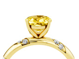 Yellow gold Oval Cut Solitaire Diamond Engagement Ring with Twisted Pave Band and Four-Prong Setting_4