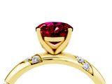 Yellow gold Oval Cut Solitaire Diamond Engagement Ring with Twisted Pave Band and Four-Prong Setting_4