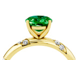 Yellow gold Oval Cut Solitaire Diamond Engagement Ring with Twisted Pave Band and Four-Prong Setting_4