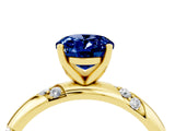 Yellow gold Oval Cut Solitaire Diamond Engagement Ring with Twisted Pave Band and Four-Prong Setting_4