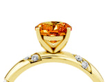 Yellow gold Oval Cut Solitaire Diamond Engagement Ring with Twisted Pave Band and Four-Prong Setting_4