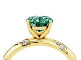Yellow gold Oval Cut Solitaire Diamond Engagement Ring with Twisted Pave Band and Four-Prong Setting_4