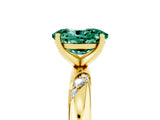 Yellow gold Oval Cut Solitaire Diamond Engagement Ring with Twisted Pave Band and Four-Prong Setting_5