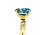Yellow gold Oval Cut Solitaire Diamond Engagement Ring with Twisted Pave Band and Four-Prong Setting_5