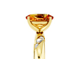 Yellow gold Oval Cut Solitaire Diamond Engagement Ring with Twisted Pave Band and Four-Prong Setting_5