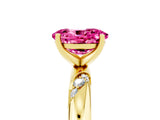 Yellow gold Oval Cut Solitaire Diamond Engagement Ring with Twisted Pave Band and Four-Prong Setting_5
