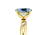 Yellow gold Oval Cut Solitaire Diamond Engagement Ring with Twisted Pave Band and Four-Prong Setting_5