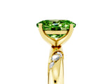 Yellow gold Oval Cut Solitaire Diamond Engagement Ring with Twisted Pave Band and Four-Prong Setting_5