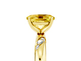 Yellow gold Oval Cut Solitaire Diamond Engagement Ring with Twisted Pave Band and Four-Prong Setting_5