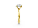 Yellow gold Oval Cut Solitaire Diamond Ring with Prong Setting and Plain Band_21