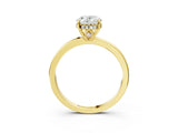 Yellow gold Oval Cut Solitaire Diamond Ring with Prong Setting and Plain Band_22