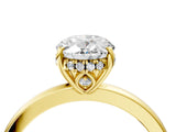 Yellow gold Oval Cut Solitaire Diamond Ring with Prong Setting and Plain Band_23
