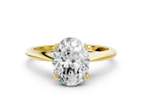 Yellow gold Oval Cut Solitaire Diamond Ring with Six-Prong Setting and Classic Band_12