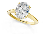 Yellow gold Oval Cut Solitaire Diamond Ring with Six-Prong Setting and Classic Band_13