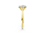 Yellow gold Oval Cut Solitaire Diamond Ring with Six-Prong Setting and Classic Band_14