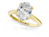 Yellow gold Oval Cut Solitaire Diamond Ring with Six-Prong Setting and Classic Band_4