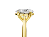 Yellow gold Oval Cut Solitaire Diamond Ring with Six-Prong Setting and Classic Band_8
