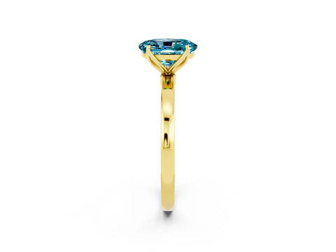 Yellow gold Oval Cut Solitaire Diamond Ring with Thin Band and Four-Prong Setting_2