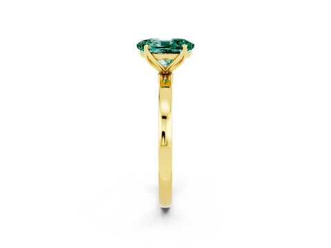 Yellow gold Oval Cut Solitaire Diamond Ring with Thin Band and Four-Prong Setting_2